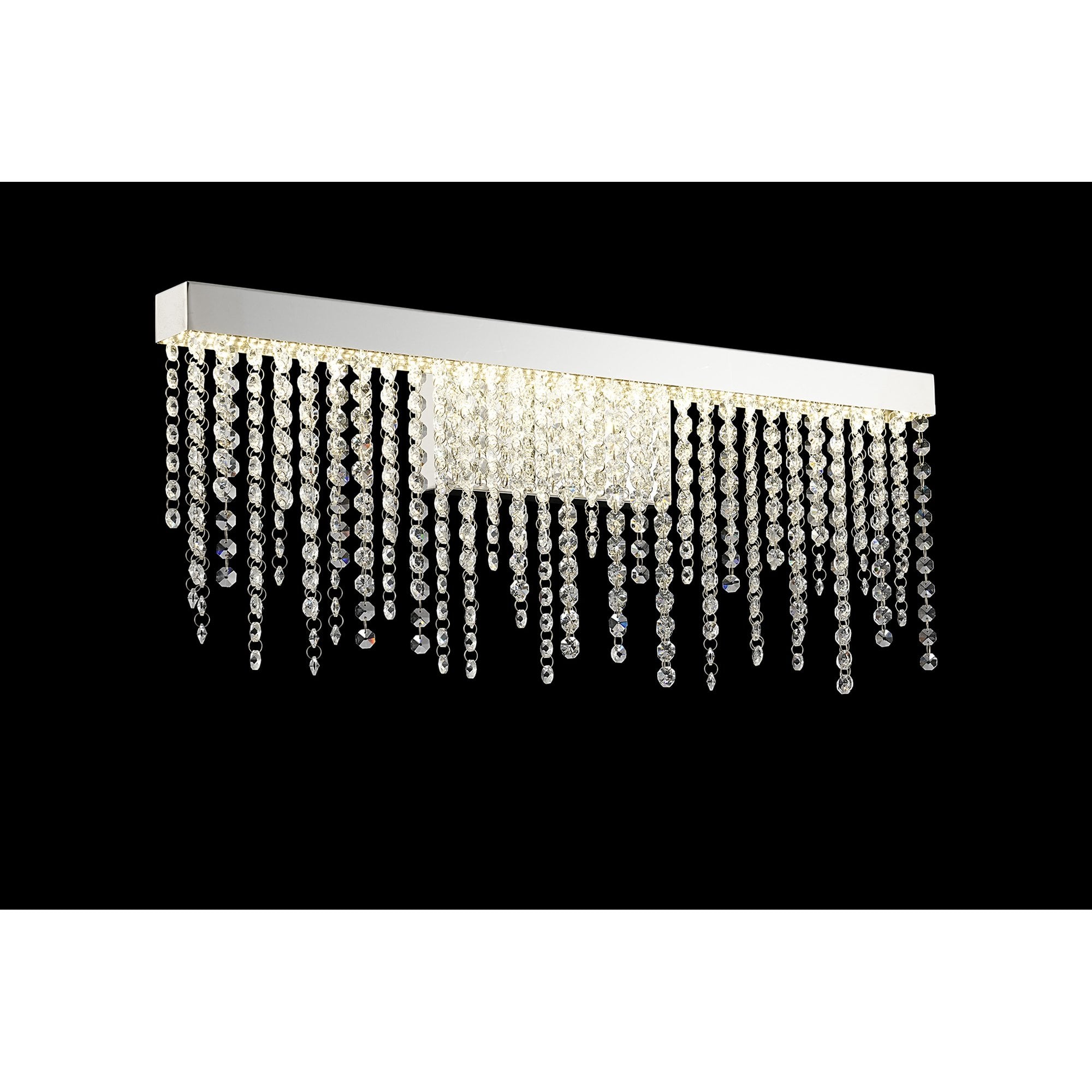 IL32870 Bano Large Dimmable Wall Light 12W LED Polished Chrome / Crystal Chain