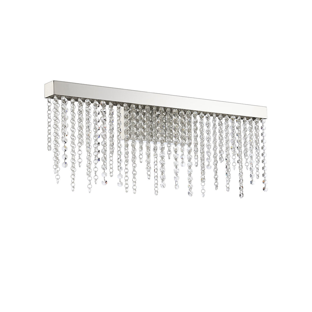 IL32870 Bano Large Dimmable Wall Light 12W LED Polished Chrome / Crystal Chain