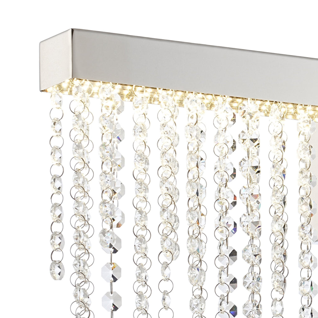 IL32870 Bano Large Dimmable Wall Light 12W LED Polished Chrome / Crystal Chain