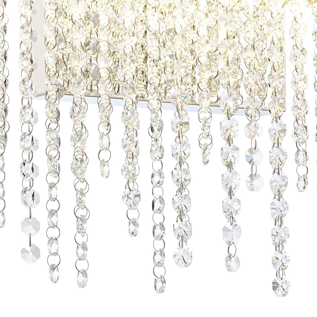 IL32870 Bano Large Dimmable Wall Light 12W LED Polished Chrome / Crystal Chain