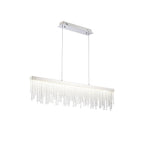 IL32866 Bano Linear Dimmable Pendant 40W LED Polished Chrome / Crystal Chain