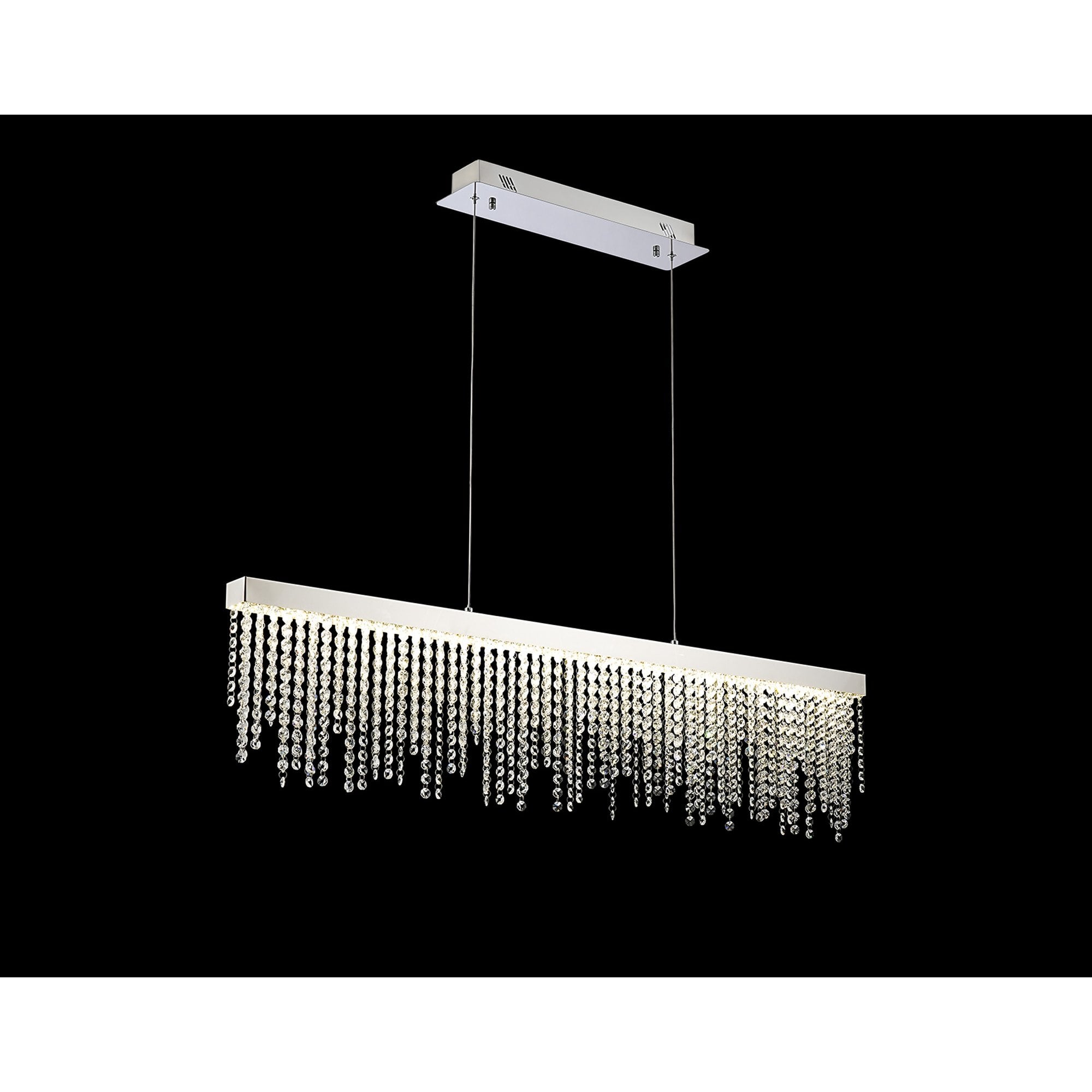IL32866 Bano Linear Dimmable Pendant 40W LED Polished Chrome / Crystal Chain
