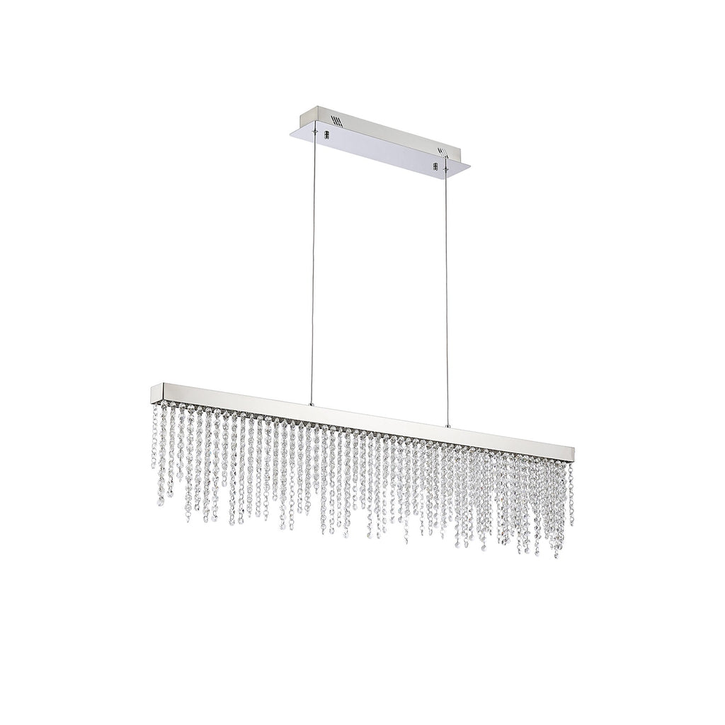 IL32866 Bano Linear Dimmable Pendant 40W LED Polished Chrome / Crystal Chain