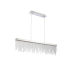 IL32866 Bano Linear Dimmable Pendant 40W LED Polished Chrome / Crystal Chain