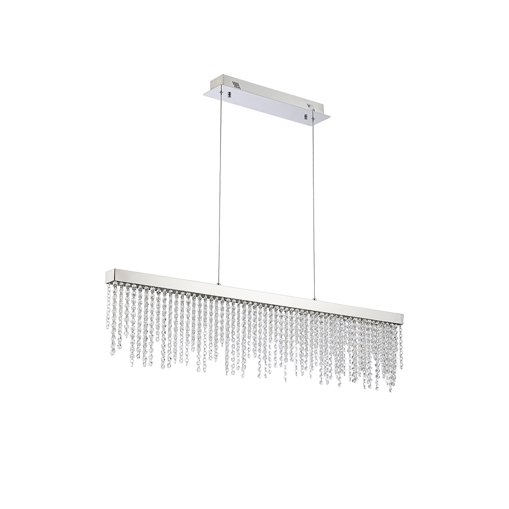 IL32866 Bano Linear Dimmable Pendant 40W LED Polished Chrome / Crystal Chain