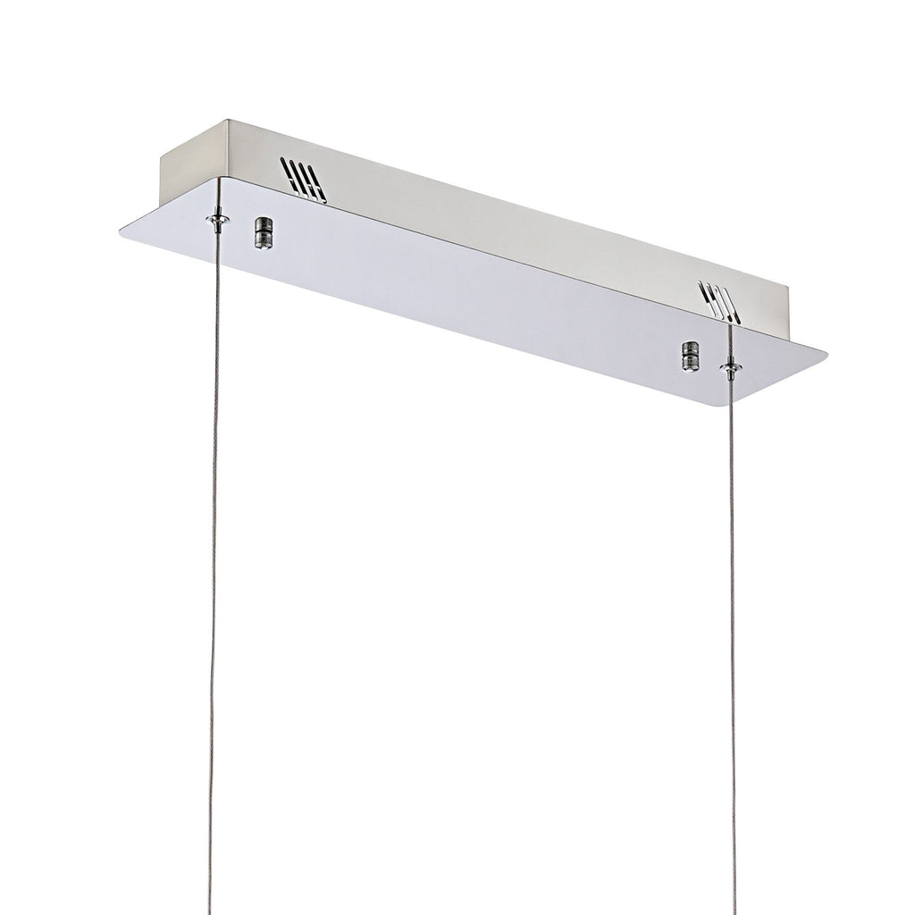 IL32866 Bano Linear Dimmable Pendant 40W LED Polished Chrome / Crystal Chain