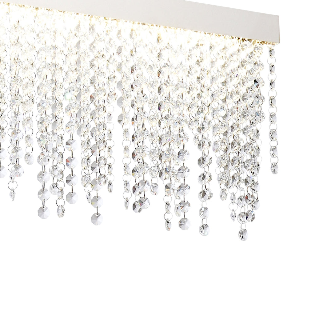IL32866 Bano Linear Dimmable Pendant 40W LED Polished Chrome / Crystal Chain