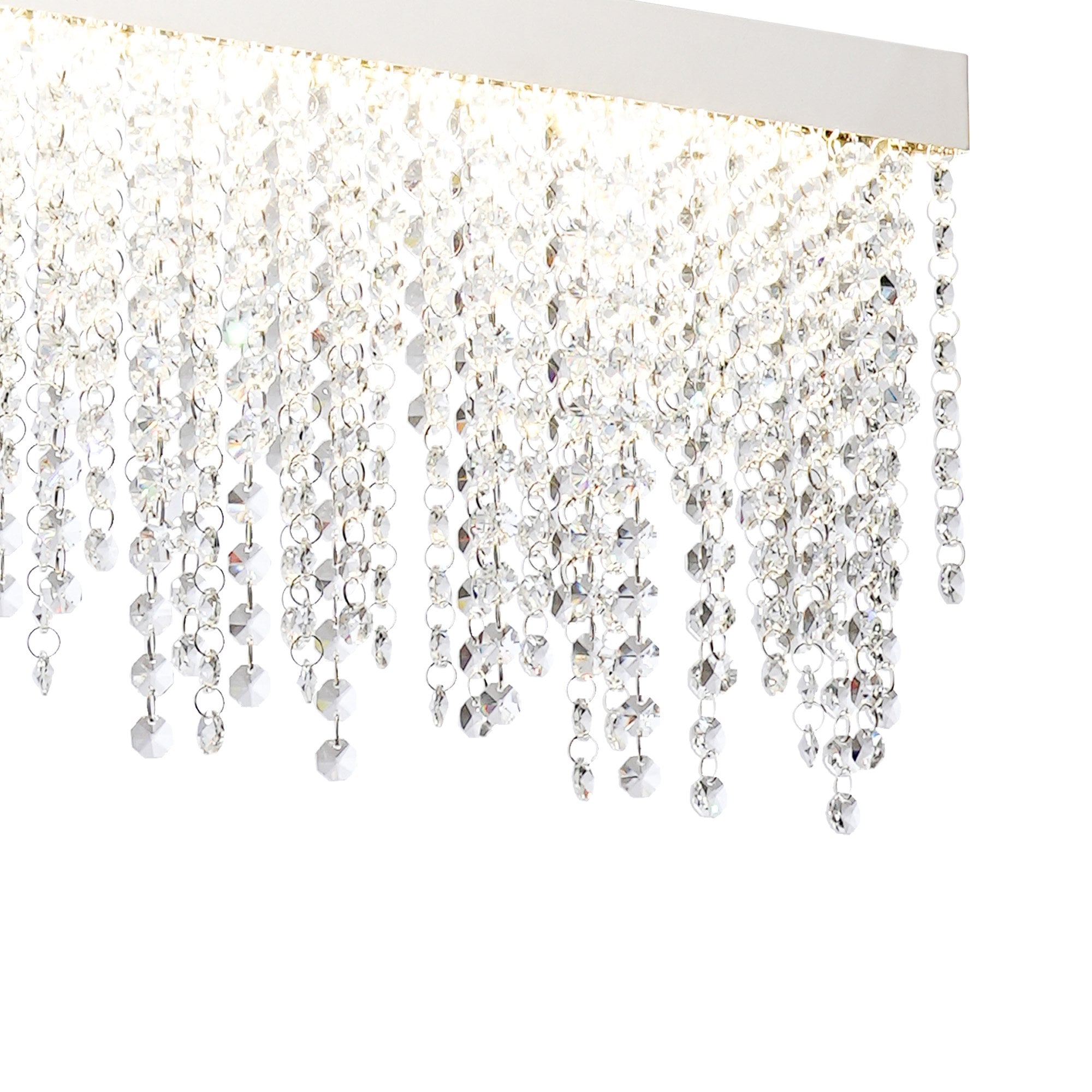 IL32866 Bano Linear Dimmable Pendant 40W LED Polished Chrome / Crystal Chain