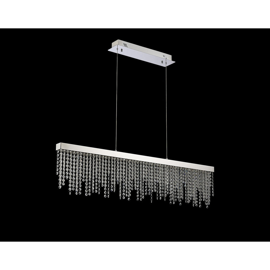 IL32866 Bano Linear Dimmable Pendant 40W LED Polished Chrome / Crystal Chain