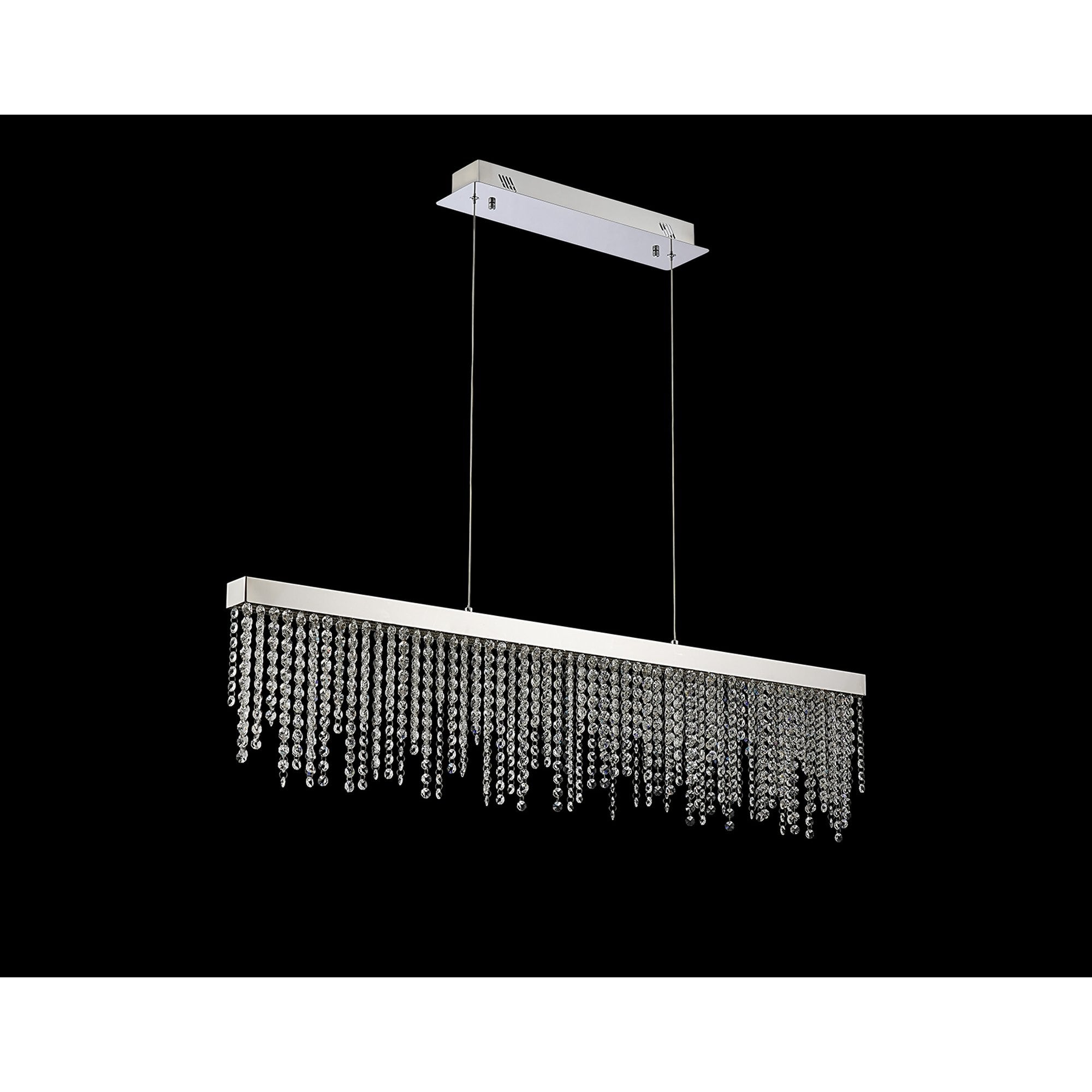 IL32866 Bano Linear Dimmable Pendant 40W LED Polished Chrome / Crystal Chain