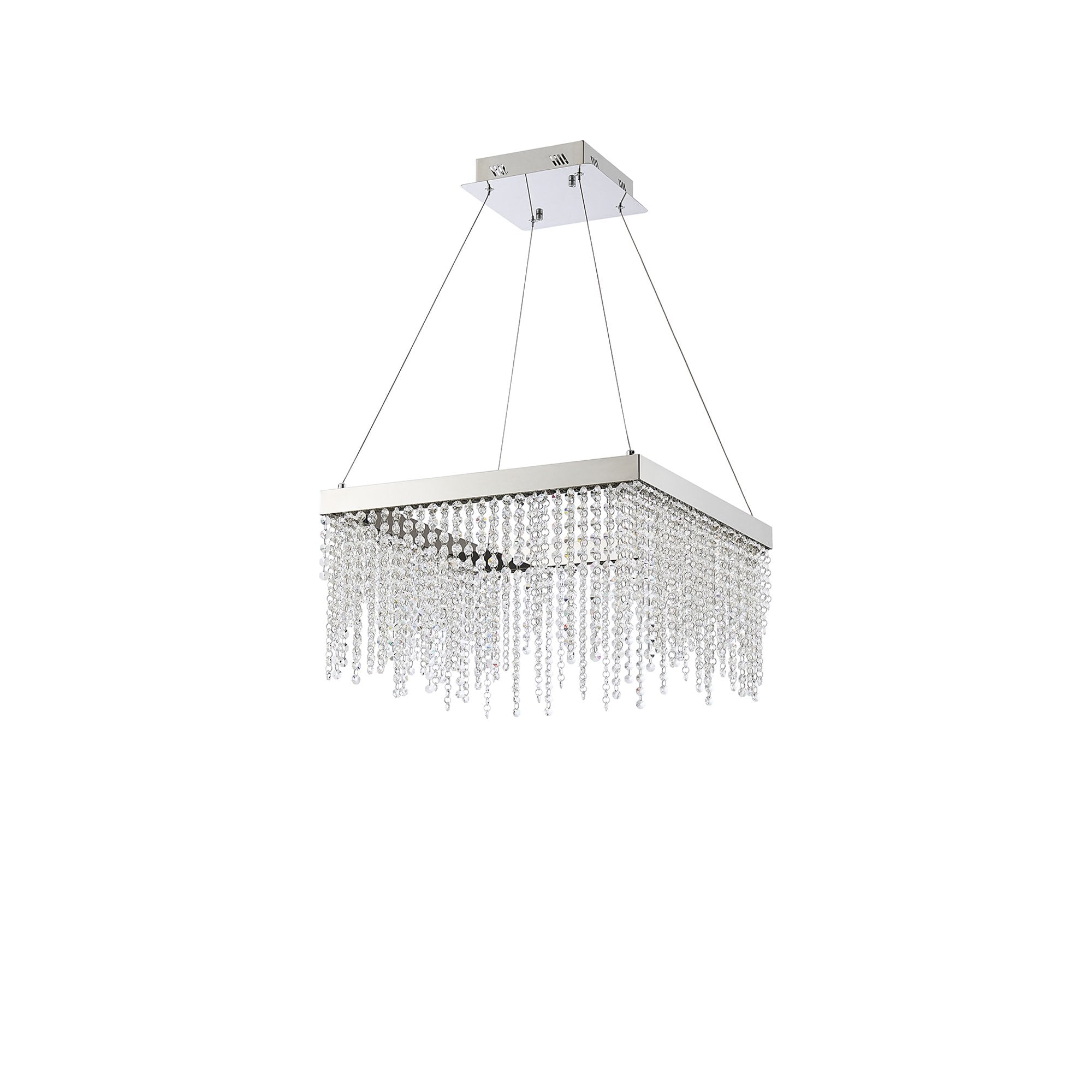 IL32862 Bano Square Dimmable Pendant 29W LED Polished Chrome / Crystal Chain