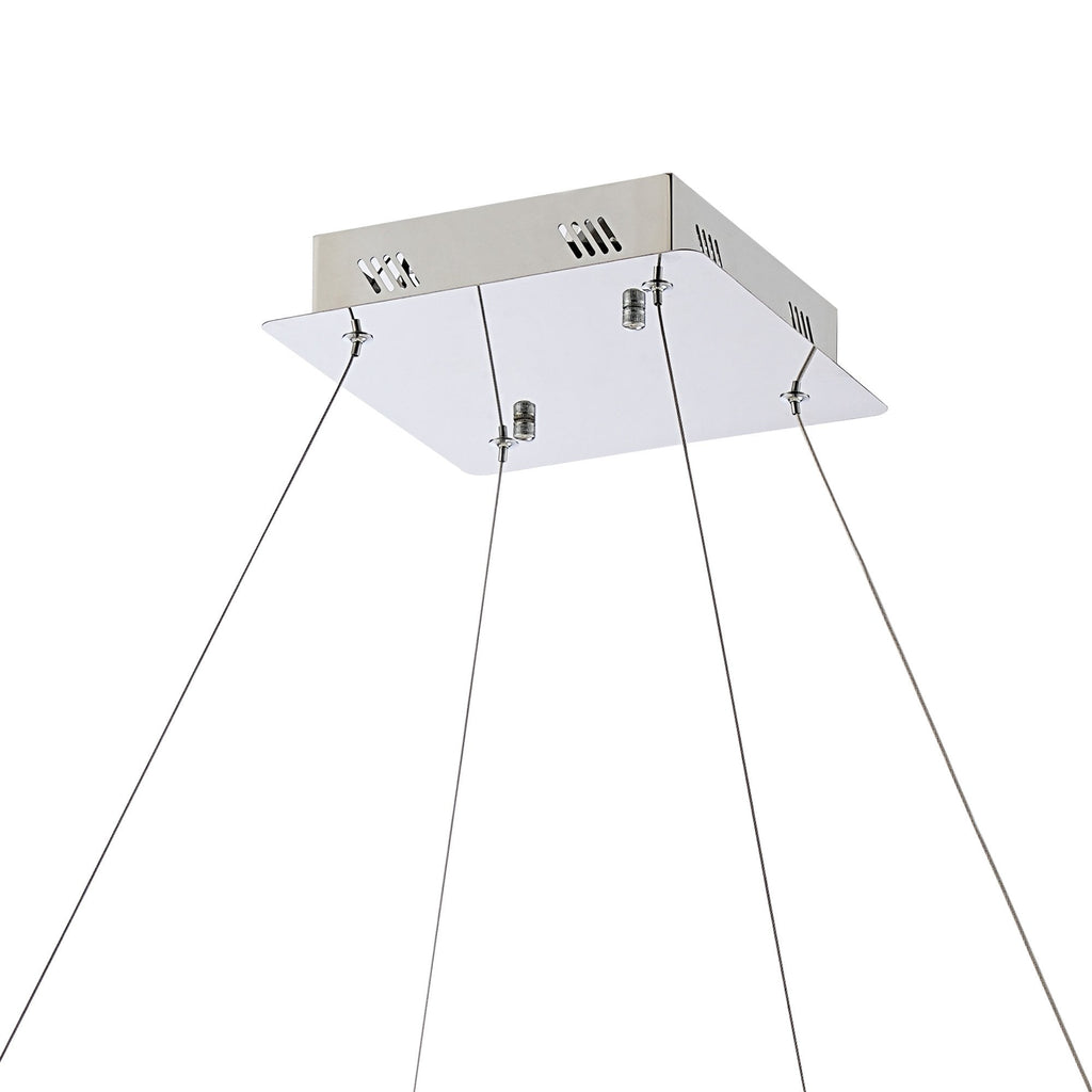 IL32862 Bano Square Dimmable Pendant 29W LED Polished Chrome / Crystal Chain