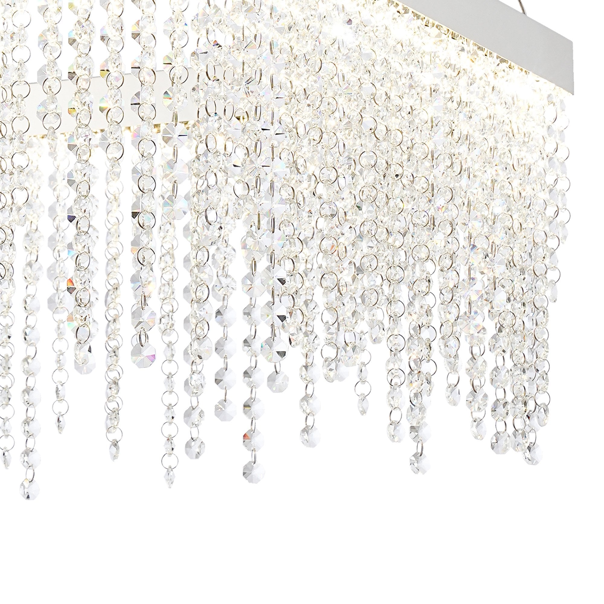 IL32862 Bano Square Dimmable Pendant 29W LED Polished Chrome / Crystal Chain