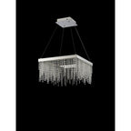 IL32862 Bano Square Dimmable Pendant 29W LED Polished Chrome / Crystal Chain