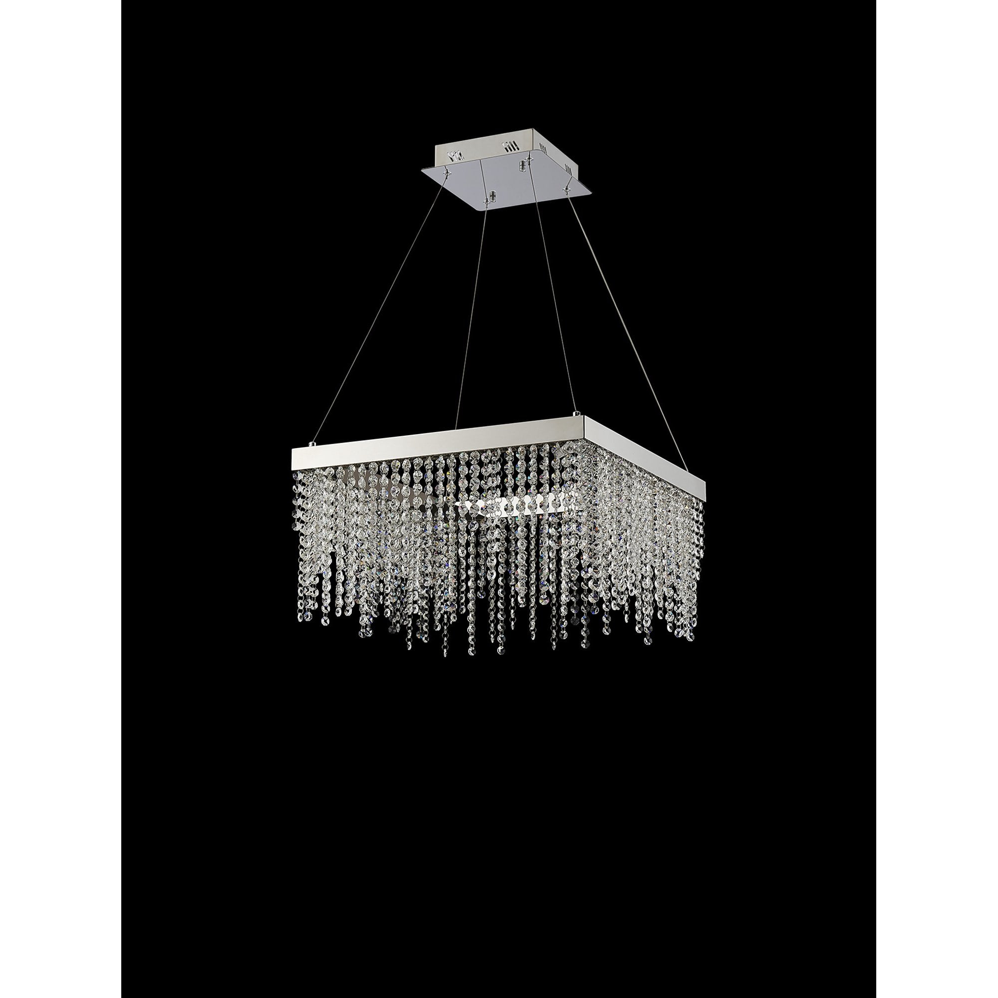 IL32862 Bano Square Dimmable Pendant 29W LED Polished Chrome / Crystal Chain