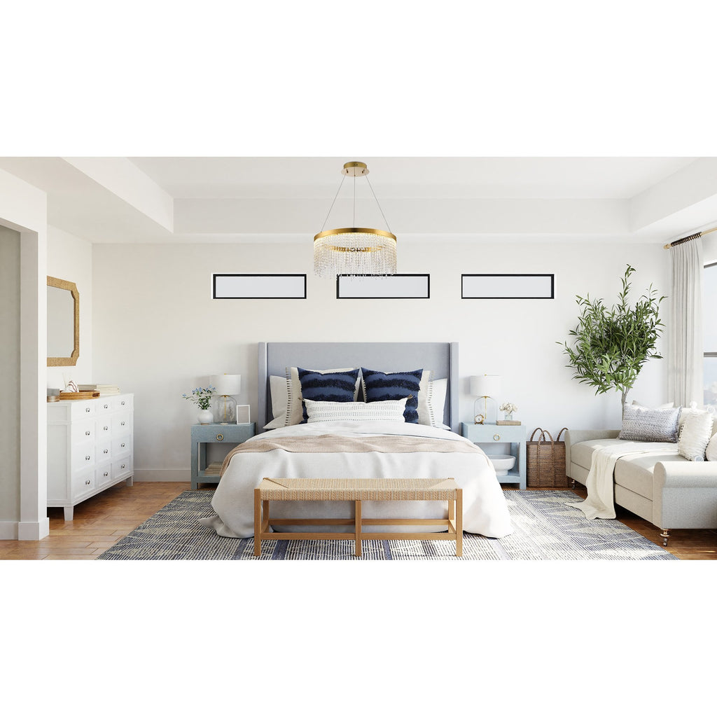 IL32860 Bano Round Dimmable Pendant 29W LED Polished Chrome / Crystal Chain