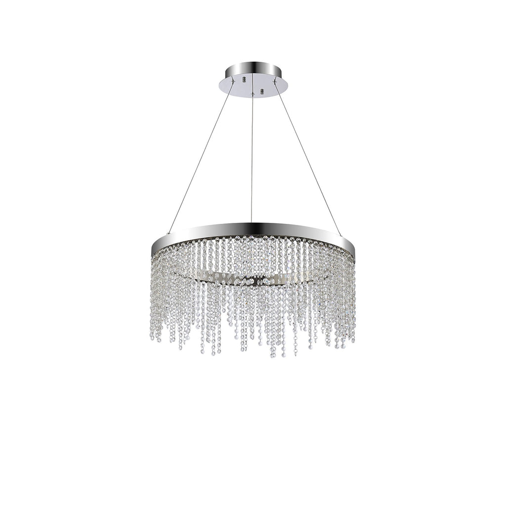 IL32860 Bano Round Dimmable Pendant 29W LED Polished Chrome / Crystal Chain