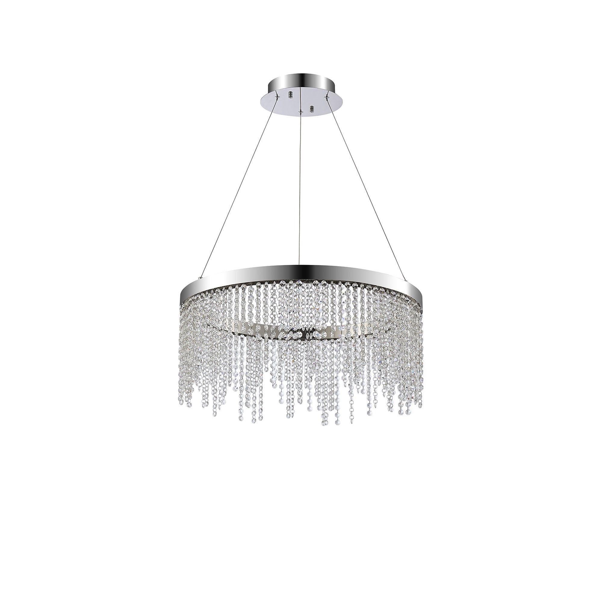 IL32860 Bano Round Dimmable Pendant 29W LED Polished Chrome / Crystal Chain