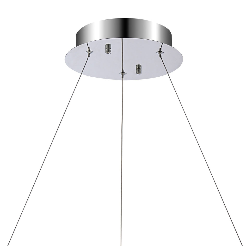 IL32860 Bano Round Dimmable Pendant 29W LED Polished Chrome / Crystal Chain
