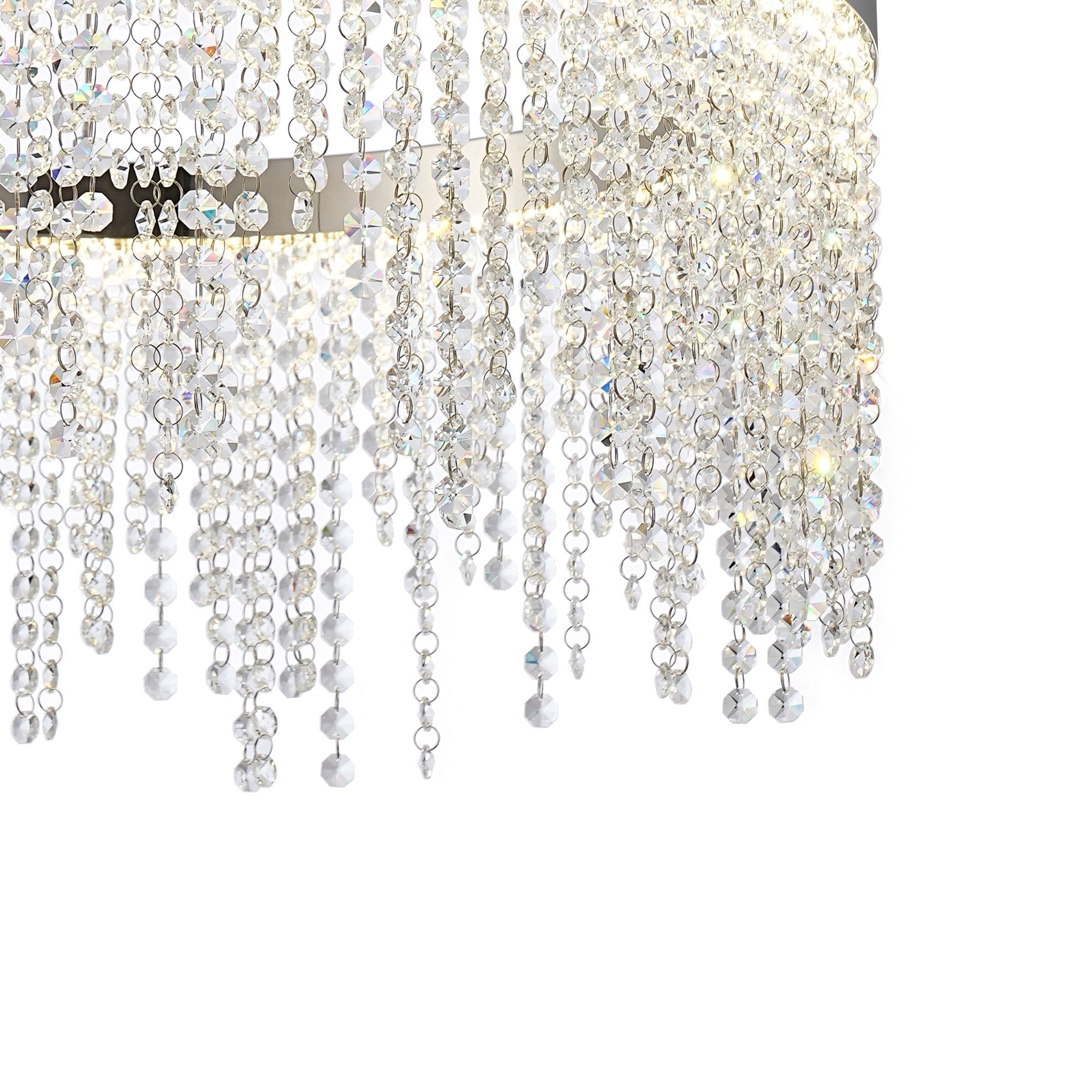 IL32860 Bano Round Dimmable Pendant 29W LED Polished Chrome / Crystal Chain
