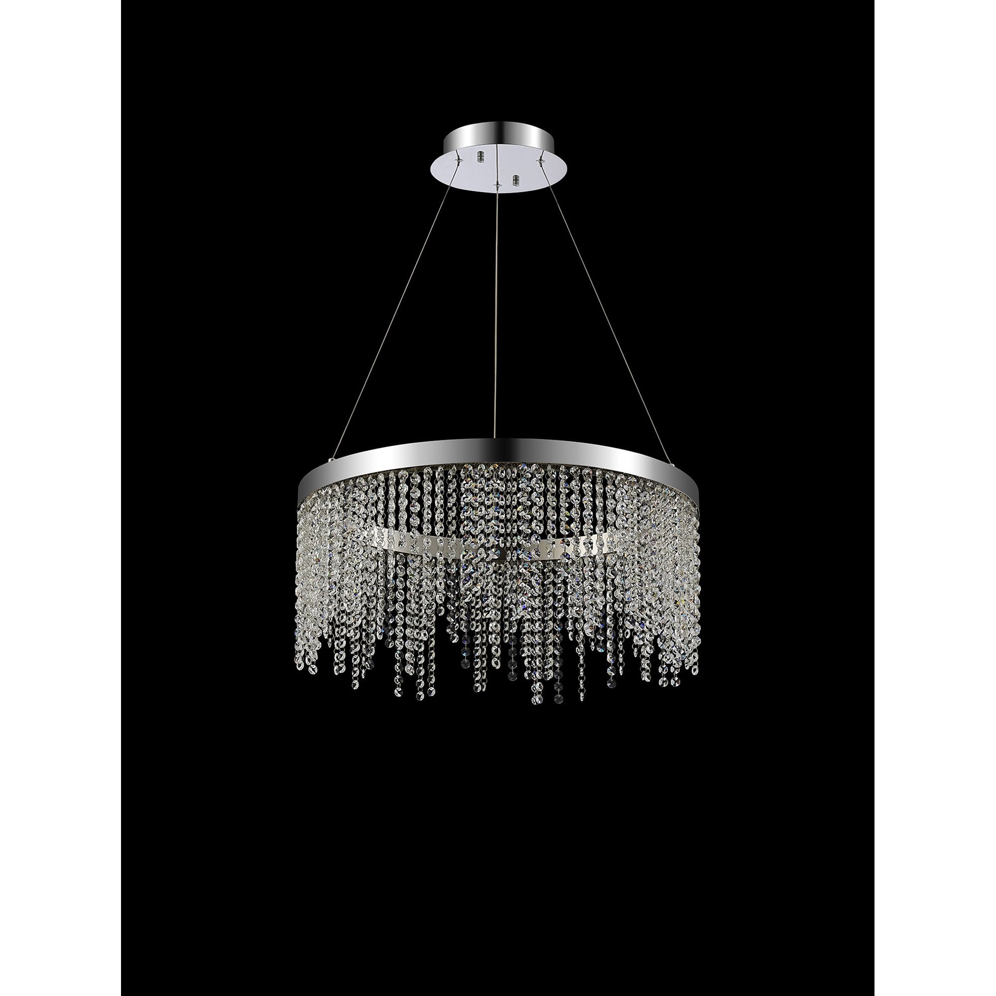 IL32860 Bano Round Dimmable Pendant 29W LED Polished Chrome / Crystal Chain