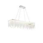 IL32864 Bano Rectangular Dimmable Pendant 40W LED Polished Chrome / Crystal Chain