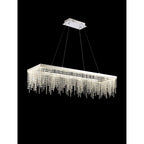 IL32864 Bano Rectangular Dimmable Pendant 40W LED Polished Chrome / Crystal Chain