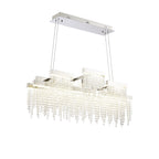 IL32867 Bano Linear 3 Light Dimmable Pendant 46W LED Polished Chrome / Crystal Chain