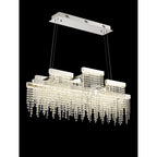 IL32867 Bano Linear 3 Light Dimmable Pendant 46W LED Polished Chrome / Crystal Chain