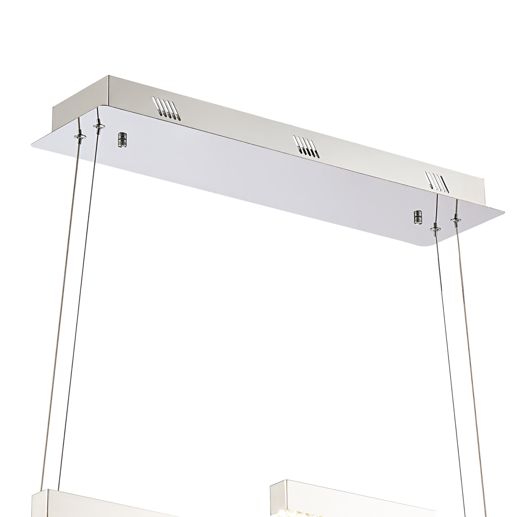 IL32867 Bano Linear 3 Light Dimmable Pendant 46W LED Polished Chrome / Crystal Chain