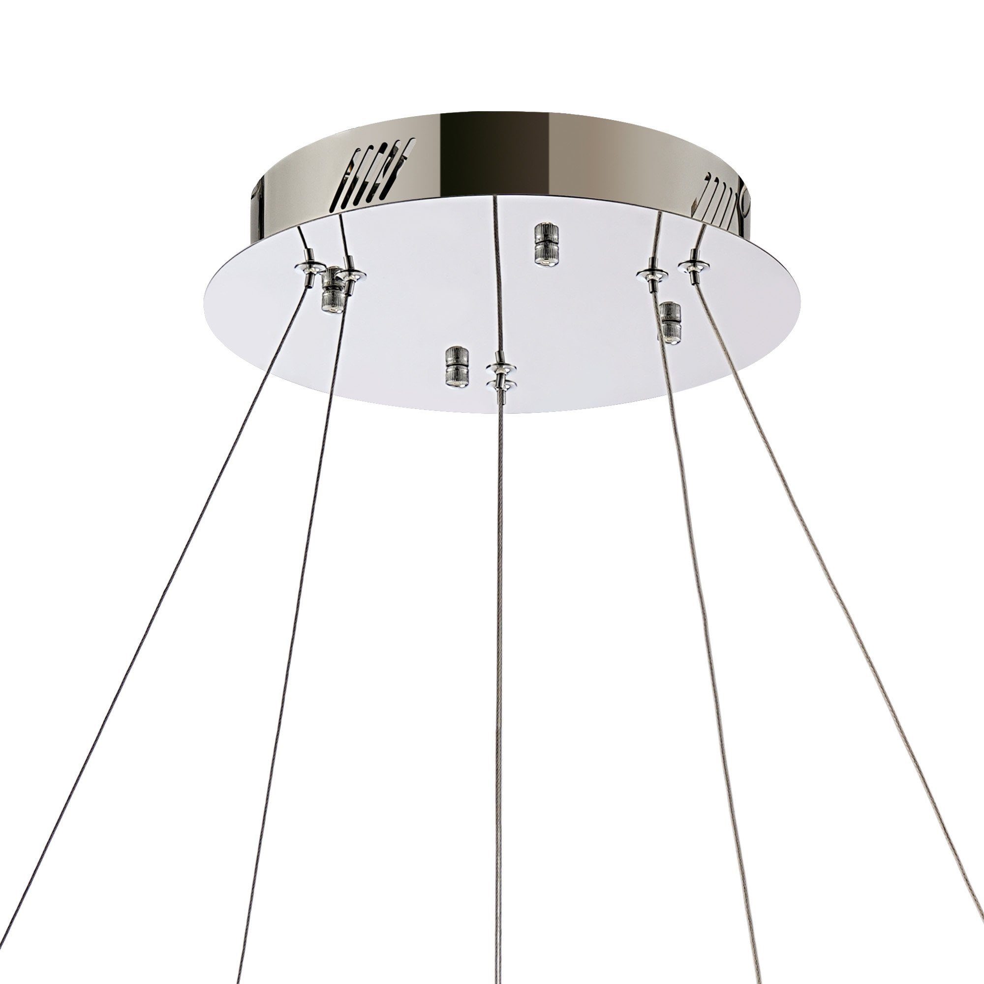 IL32861 Bano Round 2 Tier Dimmable Pendant 47W LED Polished Chrome / Crystal Chain