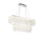 IL32865 Bano Rectangular 2 Tier Dimmable Pendant 65W LED Polished Chrome / Crystal Chain
