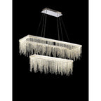IL32865 Bano Rectangular 2 Tier Dimmable Pendant 65W LED Polished Chrome / Crystal Chain