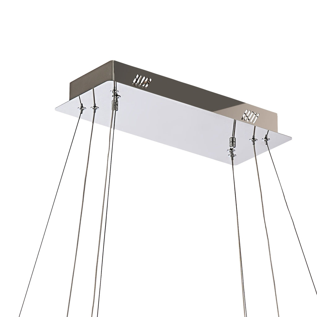 IL32865 Bano Rectangular 2 Tier Dimmable Pendant 65W LED Polished Chrome / Crystal Chain