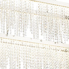 IL32865 Bano Rectangular 2 Tier Dimmable Pendant 65W LED Polished Chrome / Crystal Chain