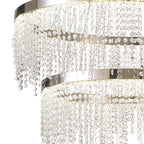 IL32914 Bano Round 3 Tier Dimmable Pendant 90W LED Polished Chrome / Crystal Chain