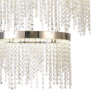IL32914 Bano Round 3 Tier Dimmable Pendant 90W LED Polished Chrome / Crystal Chain