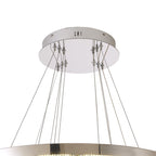 IL32914 Bano Round 3 Tier Dimmable Pendant 90W LED Polished Chrome / Crystal Chain