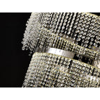 IL32914 Bano Round 3 Tier Dimmable Pendant 90W LED Polished Chrome / Crystal Chain