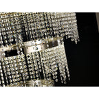 IL32914 Bano Round 3 Tier Dimmable Pendant 90W LED Polished Chrome / Crystal Chain