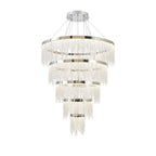 IL32915 Bano Round 5 Tier Dimmable Pendant 150W LED Polished Chrome / Crystal Chain