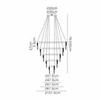 IL32915 Bano Round 5 Tier Dimmable Pendant 150W LED Polished Chrome / Crystal Chain
