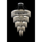IL32915 Bano Round 5 Tier Dimmable Pendant 150W LED Polished Chrome / Crystal Chain