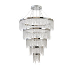 IL32915 Bano Round 5 Tier Dimmable Pendant 150W LED Polished Chrome / Crystal Chain