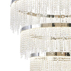 IL32915 Bano Round 5 Tier Dimmable Pendant 150W LED Polished Chrome / Crystal Chain