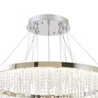 IL32915 Bano Round 5 Tier Dimmable Pendant 150W LED Polished Chrome / Crystal Chain