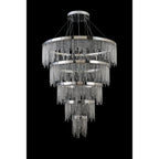 IL32915 Bano Round 5 Tier Dimmable Pendant 150W LED Polished Chrome / Crystal Chain
