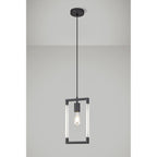 IL32850 Canto Single Rectangle Pendant 1 Light E27 Graphite/Acrylic