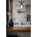 IL32850 Canto Single Rectangle Pendant 1 Light E27 Graphite/Acrylic