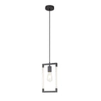 IL32850 Canto Single Rectangle Pendant 1 Light E27 Graphite/Acrylic